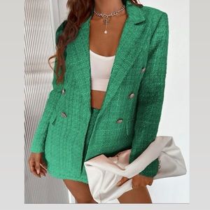 Green Double button blazer
